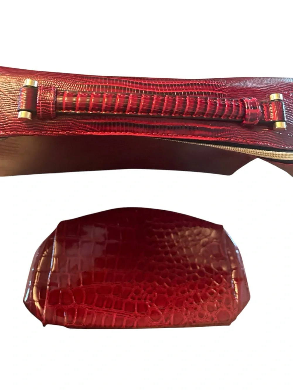 Estée Lauder Red Croc‑Embossed Cosmetic Bag